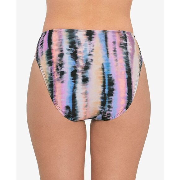 Salt & Cove Tie-Dye High-Waist Bikini Swim Bottom Pink Black Multicolor XS - Picture 2 of 8